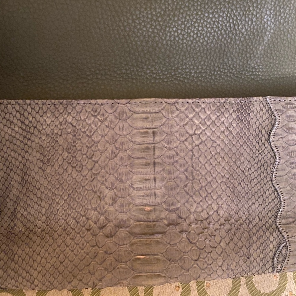 Carlos Falchi Python Skin Clutch With Strap - image 2